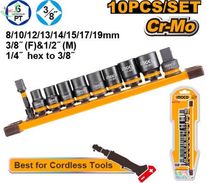  Bộ 10 món đầu tuýp đóng 3/8