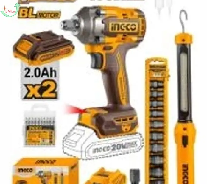 Bộ combo máy siết bu lông dùng pin 20V (CIWLI2040) & đèn pin (HWLI35261)