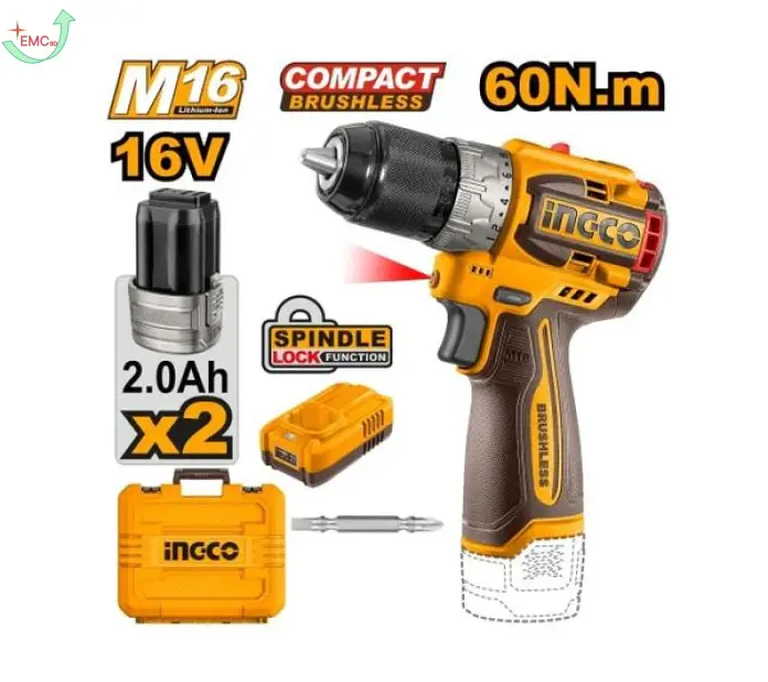 Máy khoan nhỏ gọn dùng pin 16V-60Nm