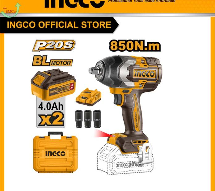  Máy siết bu lông dùng pin 20V-850Nm