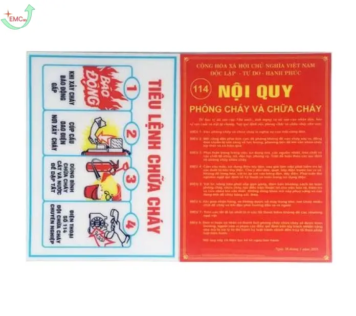 Bảng nội quy tiêu lệnh PCCC tôn