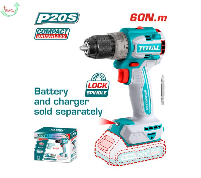 Máy khoan không chổi than dùng pin Lithium-Ion 20V