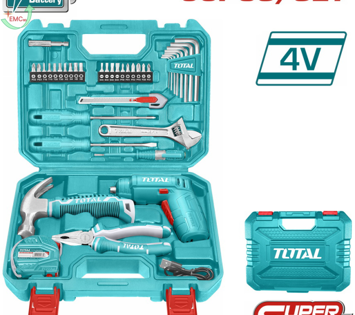  Bộ 38 món bao gồm máy siết vít TSDLI0404 dùng pin 4V