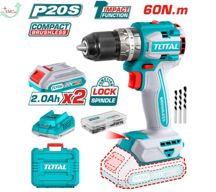 Máy khoan búa không chổi than dùng pin Lithium Ion 20V