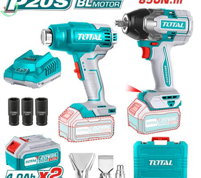 Bộ combo máy siết buloong không chổi than TIWLI2085 & máy thổi bụi TBLI2002 dùng pin 20V