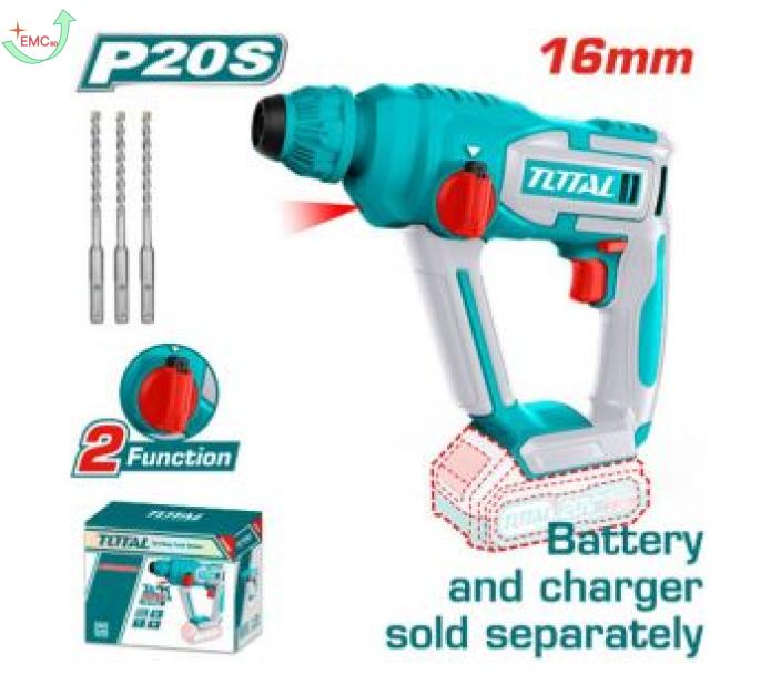  Máy khoan bê tông dùng pin Lithium-Ion 20V (không kèm pin & sạc)